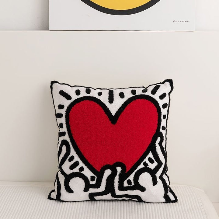 Love Heart Sofa Cushion in Soft Plush Fabric Design | Stornfield