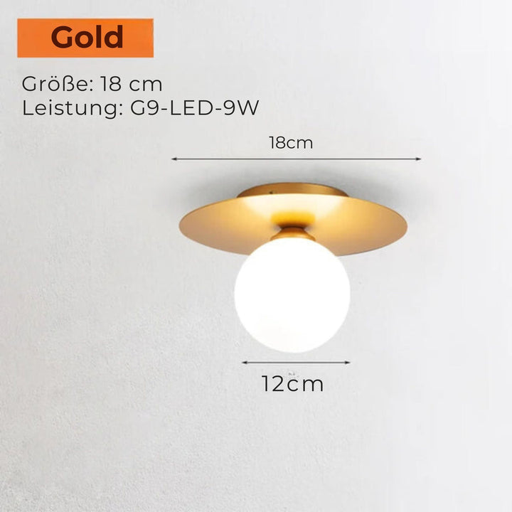 Stornfield | LumiNoble | Luminaire de plafond intemporelle avec design à boule LED dorée
