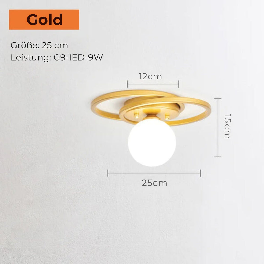 Stornfield | LumiNoble | Luminaire de plafond intemporelle avec design à boule LED dorée