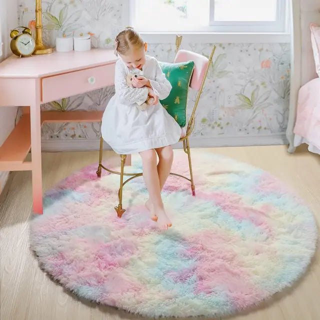 Stornfield | Velvéri Luxe FluffyMat Rug | Ultra-soft round plush rug for cozy home and bedroom décor