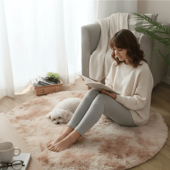 Stornfield | Velvéri Luxe FluffyMat Rug | Ultra-soft round plush rug for cozy home and bedroom décor