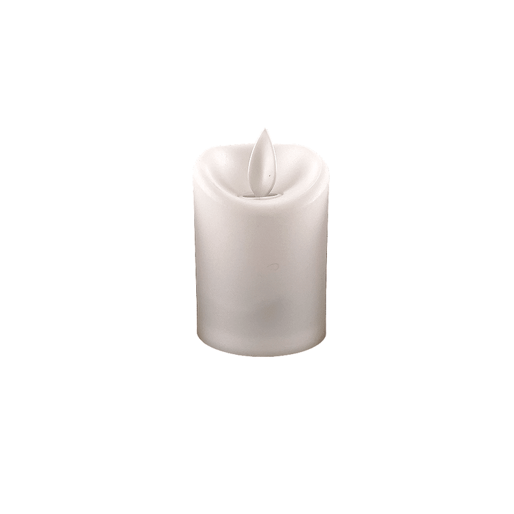 LED light white in plastic - with movable flame and remote control (3 pieces) | Stornfield