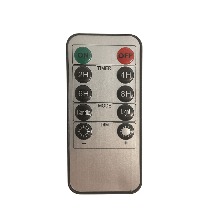 LED light white in plastic - with movable flame and remote control (3 pieces) | Stornfield