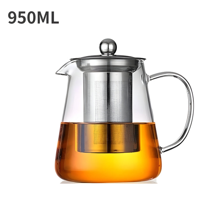 CrystalBrew Cup - Heat-resistant glass with stainless steel filter | Stornfield