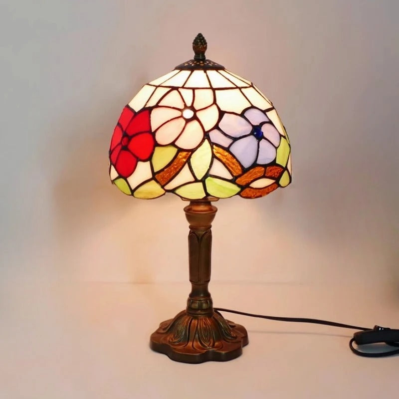 Stornfield | Lampe de table LED Baroque Rétro E27 - Verre Tiffany Vintage