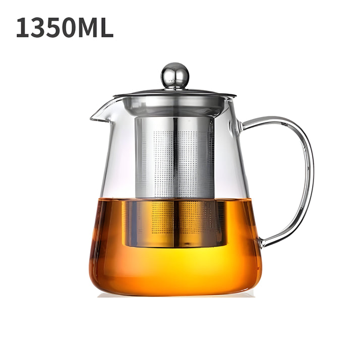 CrystalBrew Cup - Heat-resistant glass with stainless steel filter | Stornfield