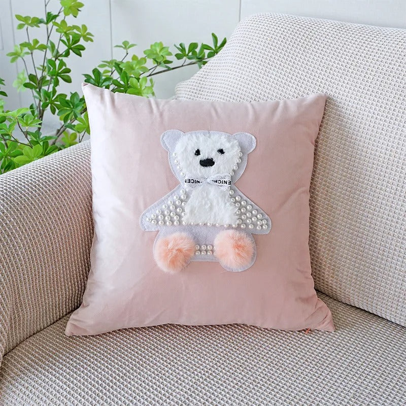 Pink Cushion Cover with Floral Pattern – Decorative Pillowcase for Living Room and Kids Room | Stornfield
