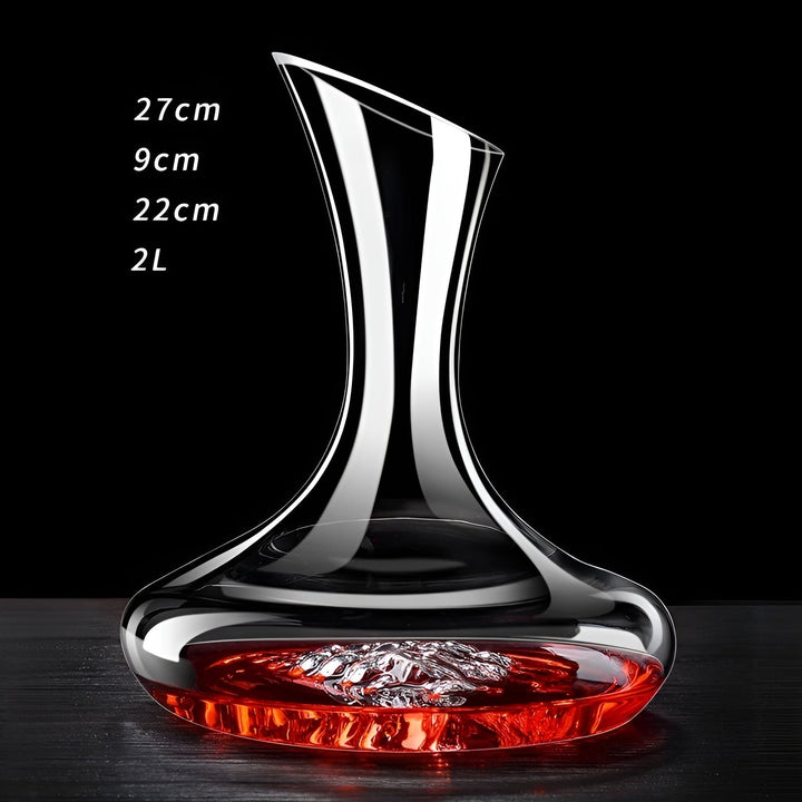 Crystal wine decanter in snail shape – Lead-free for wine or cognac | Decorative for home & bar | Stornfield