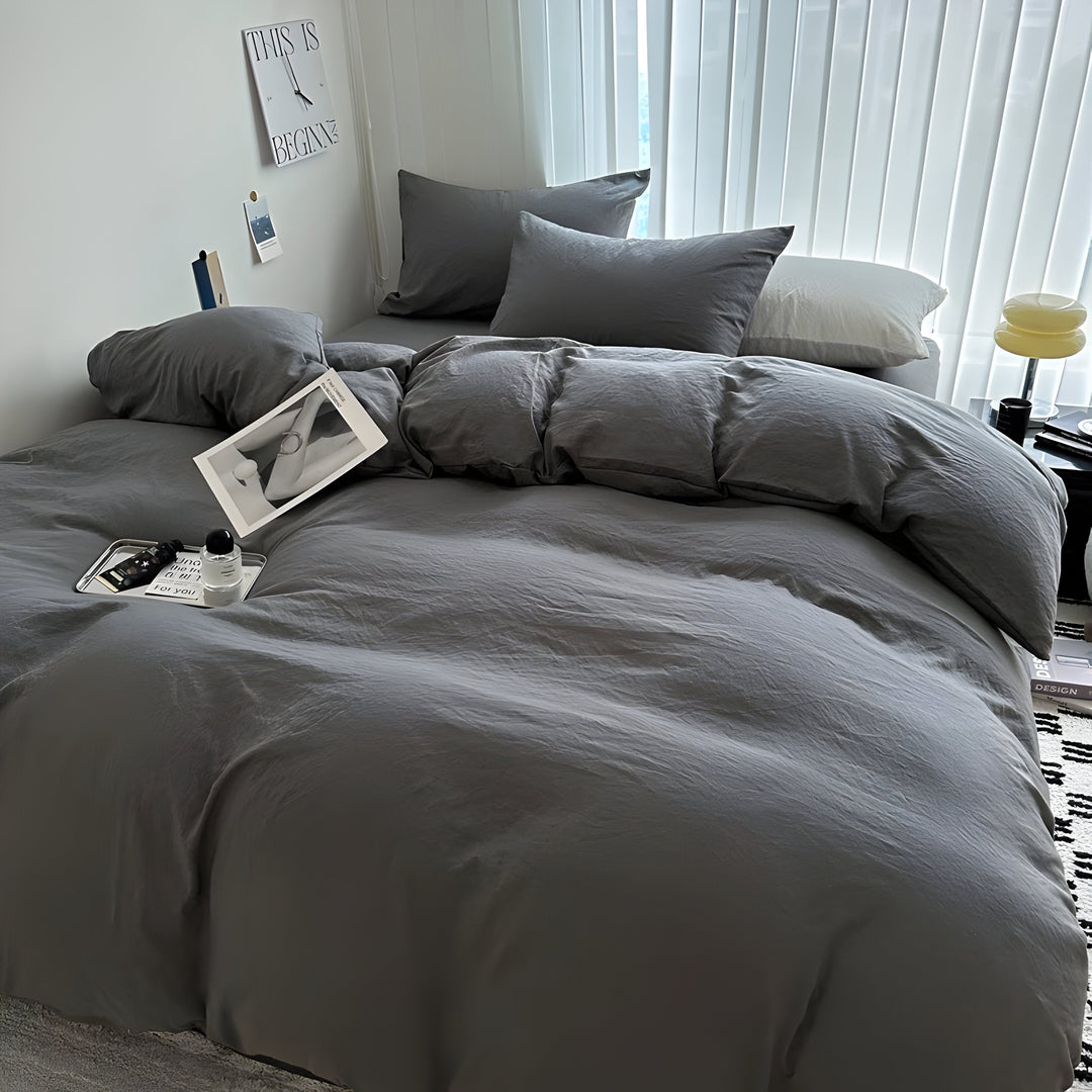 CloudHaven - Solid Color Cotton Bedding Set | Stornfield