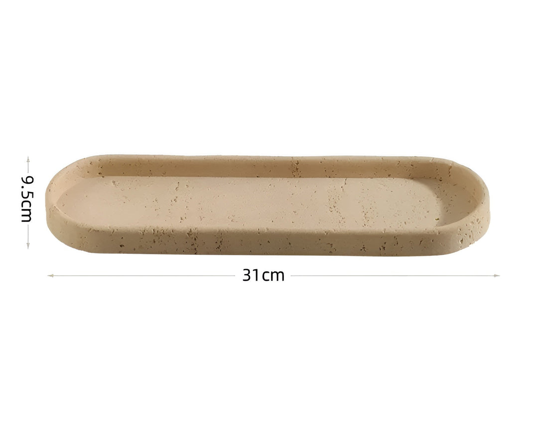 Natural stone toothbrush holder – with soap dispenser and shelf | Elegant bathroom accessories made of travertine | Stornfield