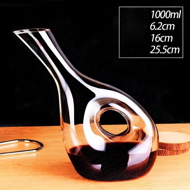 Crystal wine decanter in snail shape – Lead-free for wine or cognac | Decorative for home & bar | Stornfield