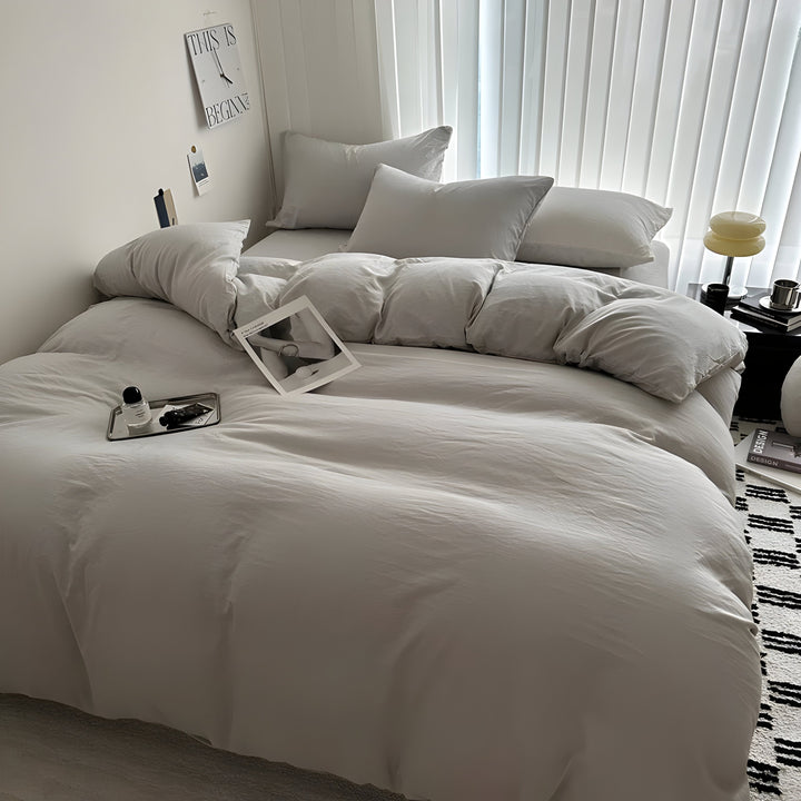 CloudHaven - Solid Color Cotton Bedding Set | Stornfield