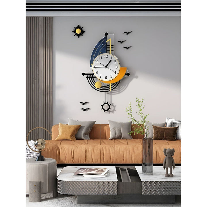 Nautical Wall Clock with Sailboat Design for a Stornfield Coastal Touch