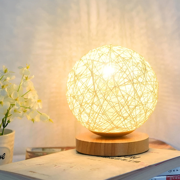 TwineGlow Light - Modern USB Rechargeable Rattan Table Lamp | Stornfield