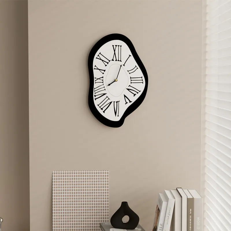 Surrealistic wall decoration clock with Roman numerals – Modern Dali-inspired wall clock for art lovers | Stornfield