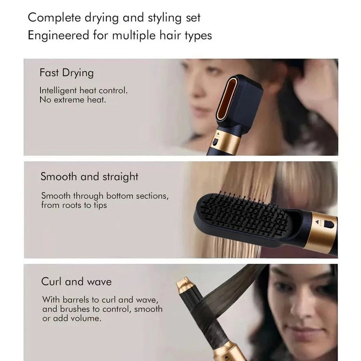 Stornfield | Glossify 5-in-1 Hair Styler | 1000W Hot Air Brush with Ionic Technology