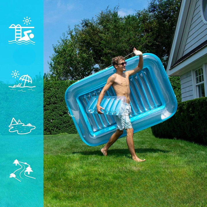 Inflatable Lounger with Headrest and Cup Holders | Stornfield