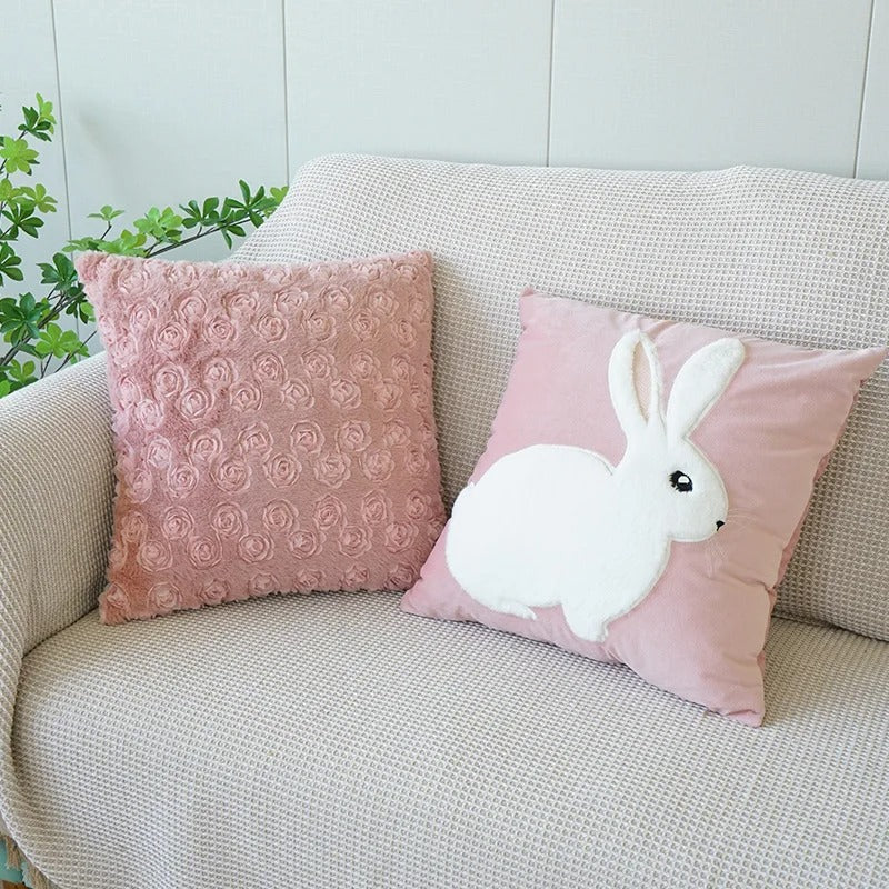 Pink Cushion Cover with Floral Pattern – Decorative Pillowcase for Living Room and Kids Room | Stornfield