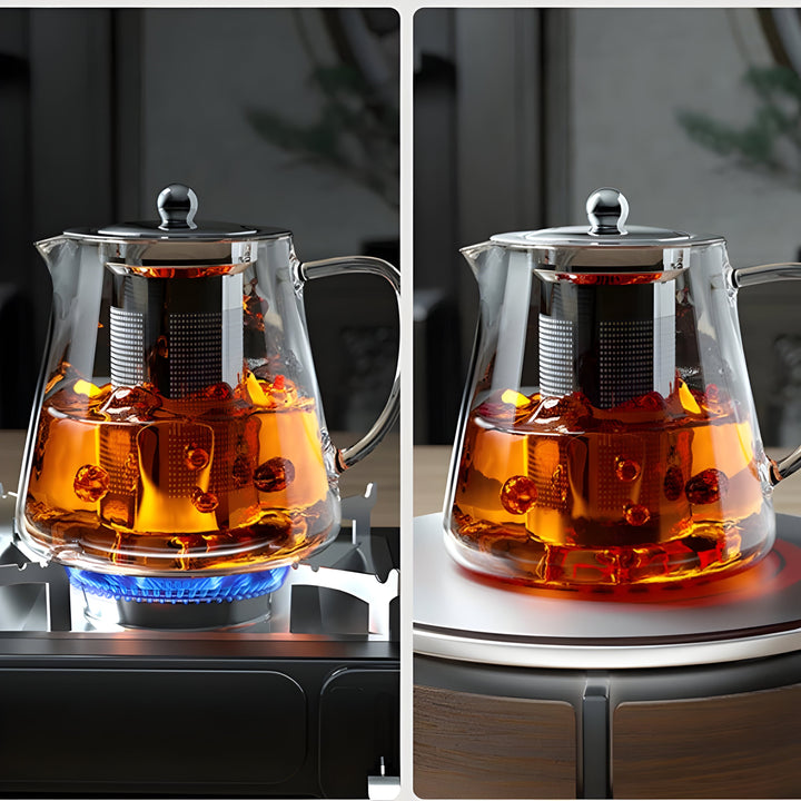 CrystalBrew Cup - Heat-resistant glass with stainless steel filter | Stornfield