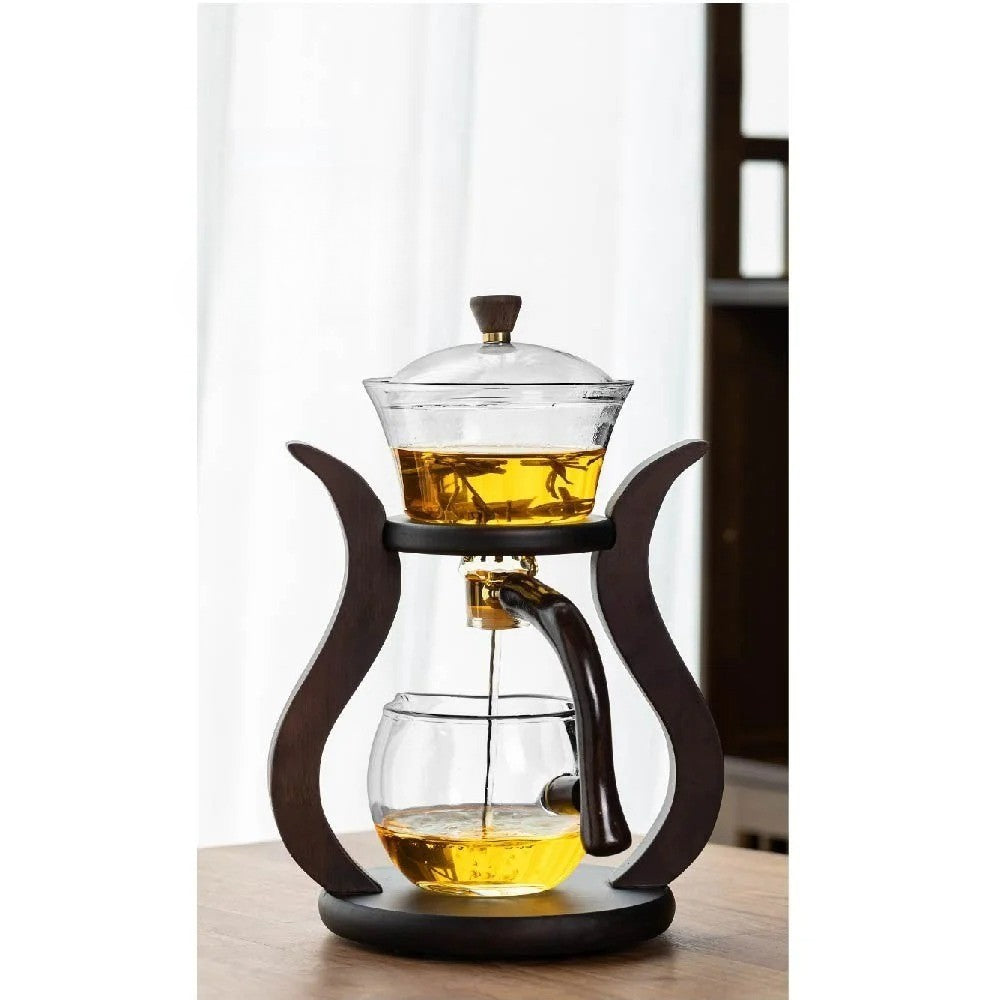 Glass Teaset with Magnetic Flow – Semi-Automatic Pot, Heat Resistant and Elegant | Stornfield