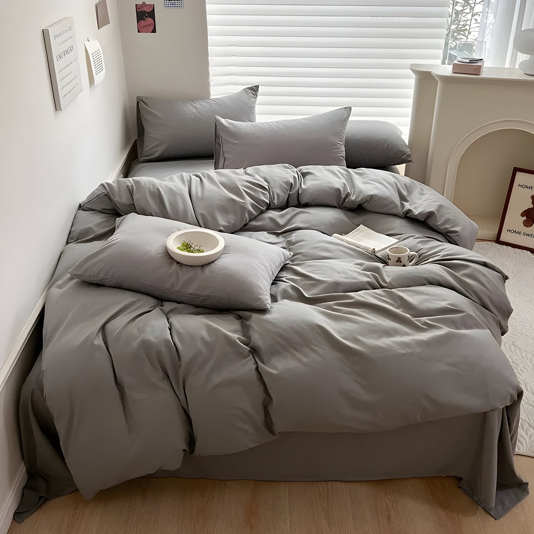 CloudHaven - Solid Color Cotton Bedding Set | Stornfield