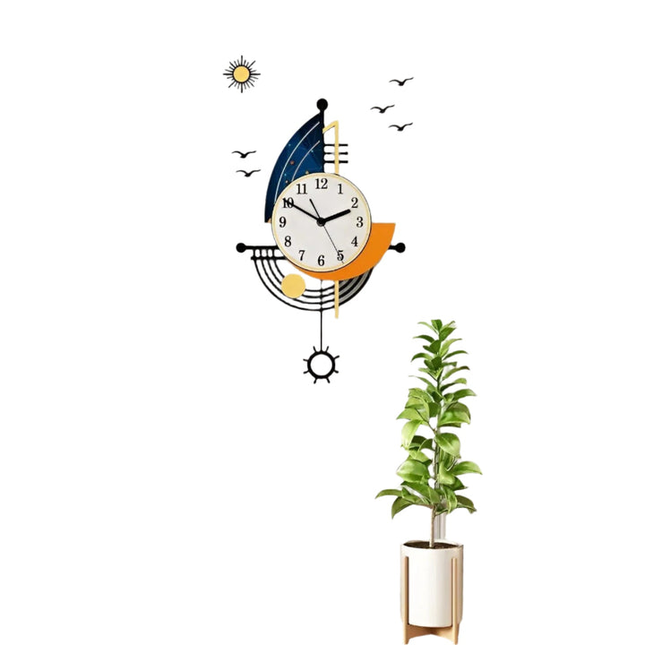 Nautical Wall Clock with Sailboat Design for a Stornfield Coastal Touch