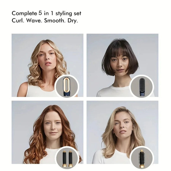 Stornfield | Glossify 5-in-1 Hair Styler | 1000W Hot Air Brush with Ionic Technology