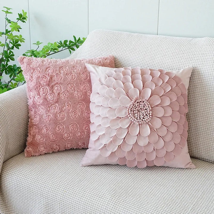 Pink Cushion Cover with Floral Pattern – Decorative Pillowcase for Living Room and Kids Room | Stornfield
