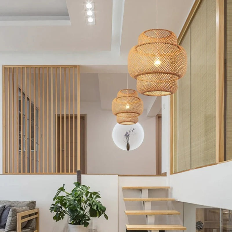 Bamboo Lamp Hand-Knitted Chinese Style Weaving | Stornfield