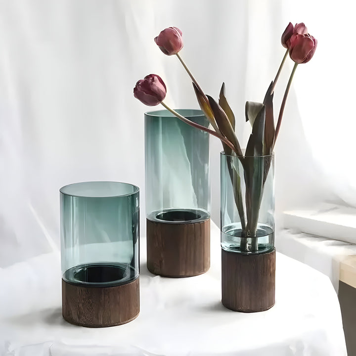 TranquilBloom Vase – European Hydroponics Wood and Glass Vase | Stornfield