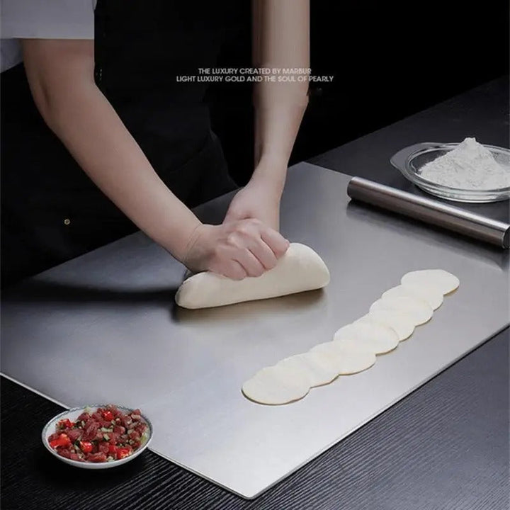 Stornfield | High-Quality Stainless Steel Chopping Board with Edge – Ideal for Homemade Pizzas, Pastries, and More!