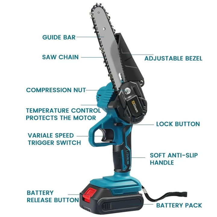 Stornfield | Cordless Electric Chainsaw | Lightweight, Ergonomic Design & Ideal for Effortless Pruning and Trimming