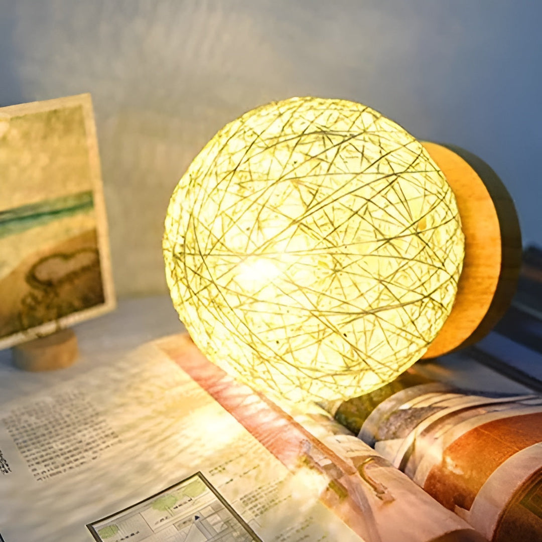 TwineGlow Light - Modern USB Rechargeable Rattan Table Lamp | Stornfield