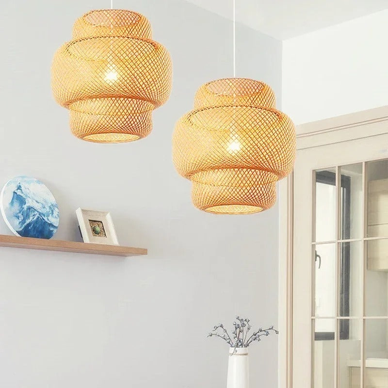 Bamboo Lamp Hand-Knitted Chinese Style Weaving | Stornfield
