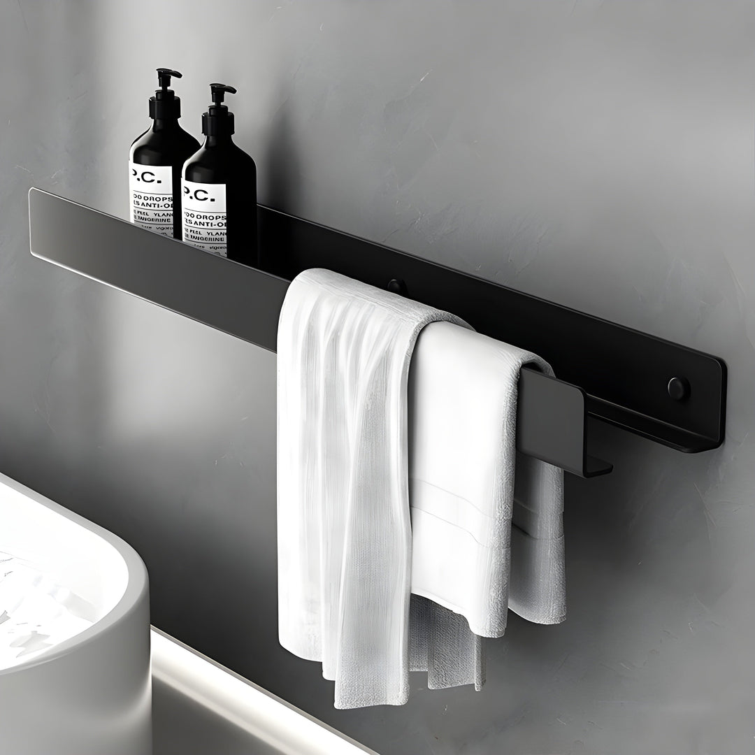 Stornfieldack Bathroom Shelf – Modern Design with Towel Bar | Practical Storage for the Bathroom | Stornfield