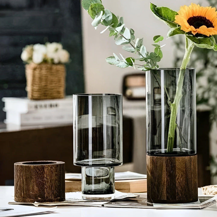 HydroGlass Vase - European Wood-Transparent Glass Vase | Stornfield