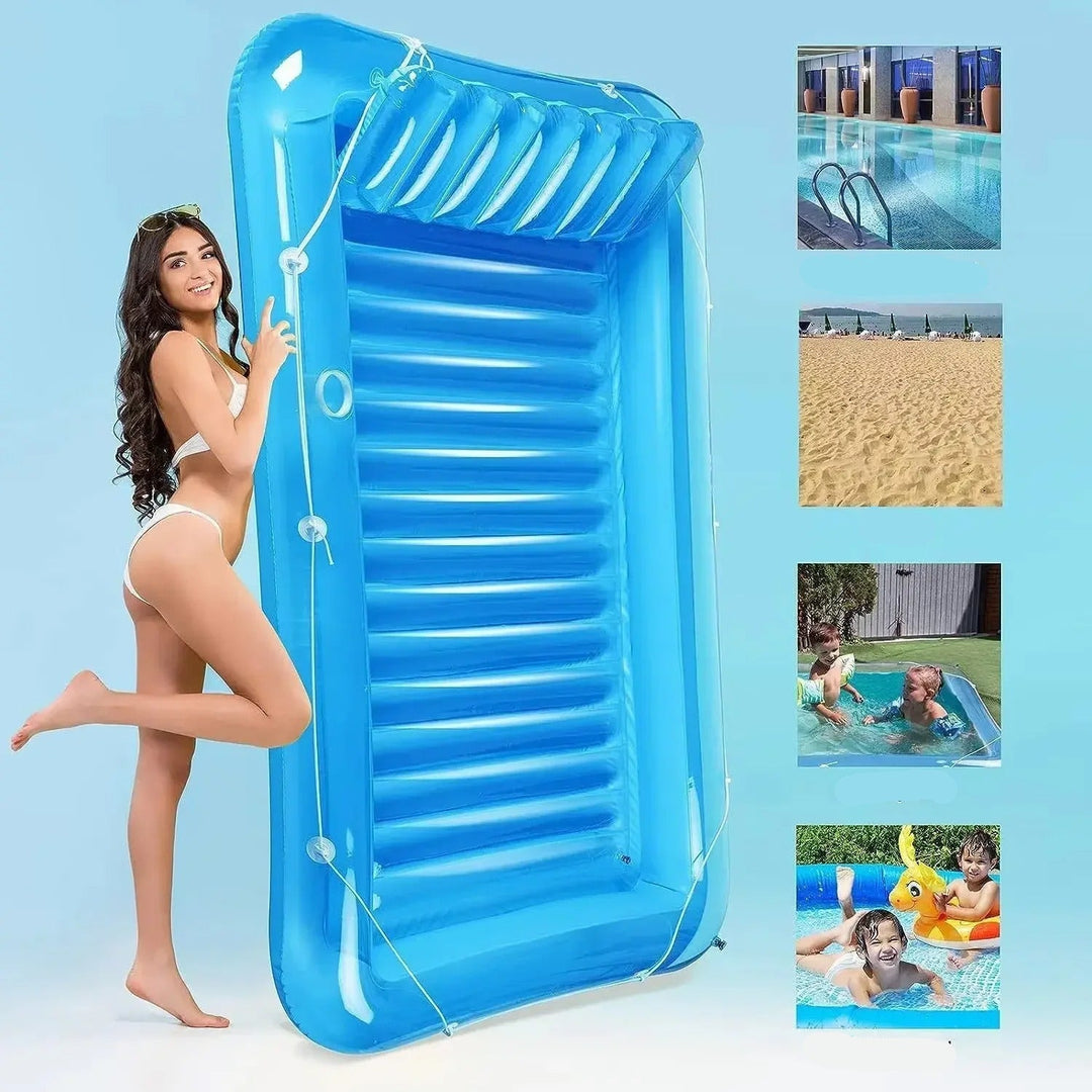 Inflatable Lounger with Headrest and Cup Holders | Stornfield