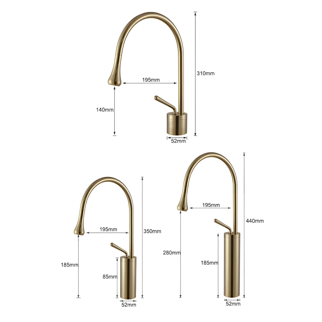 Washbasin tap in brushed look – countertop tap, hot-cold mixer, brass fitting for the living area | Stornfield