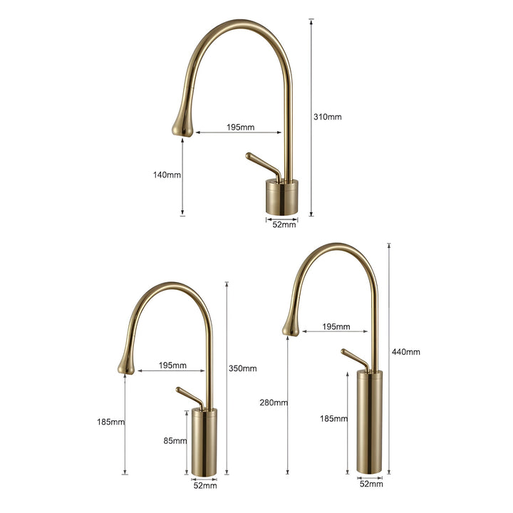 Washbasin tap in brushed look – countertop tap, hot-cold mixer, brass fitting for the living area | Stornfield