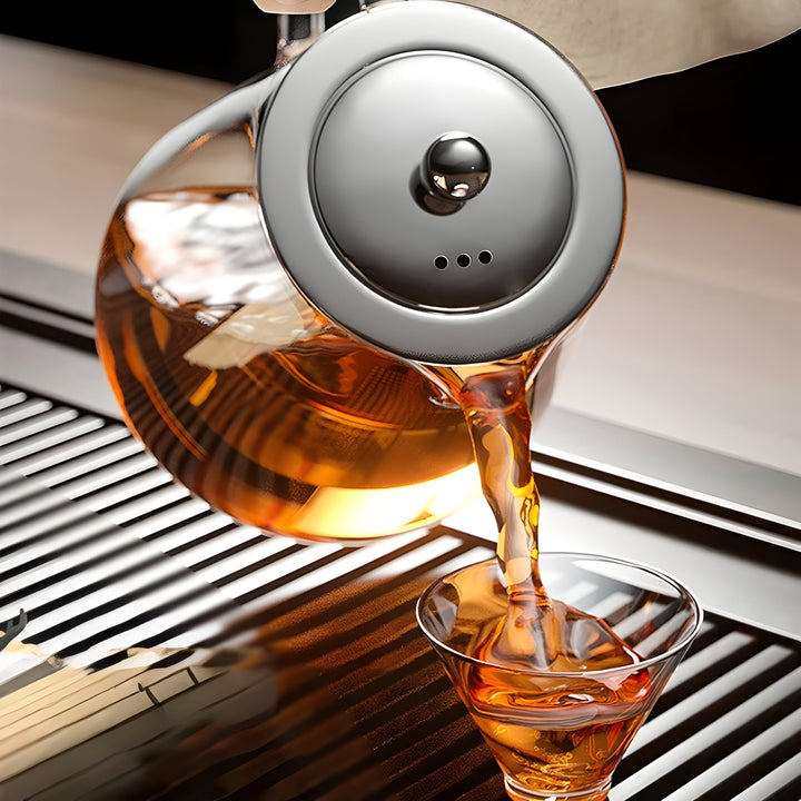 CrystalBrew Cup - Heat-resistant glass with stainless steel filter | Stornfield