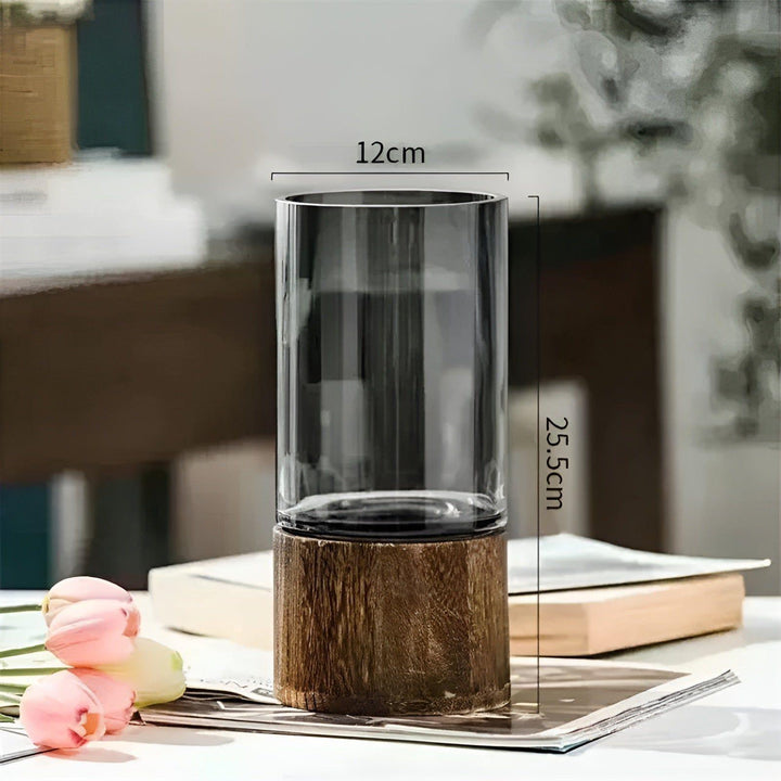 HydroGlass Vase - European Wood-Transparent Glass Vase | Stornfield