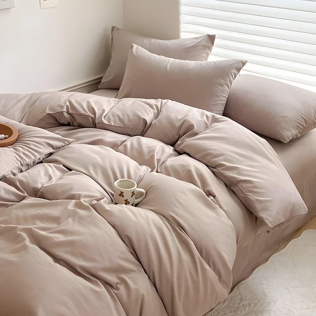 CloudHaven - Solid Color Cotton Bedding Set | Stornfield