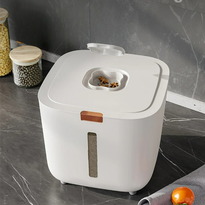 VoorraadKlik – Airtight dispenser box with measuring cup for rice and grains (5 or 10 kg) | Stornfield