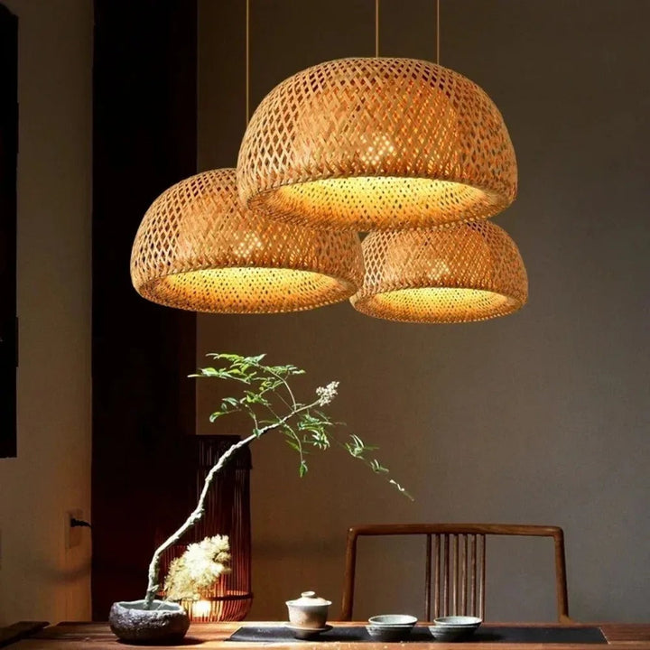Bamboo Lamp Hand-Knitted Chinese Style Weaving | Stornfield