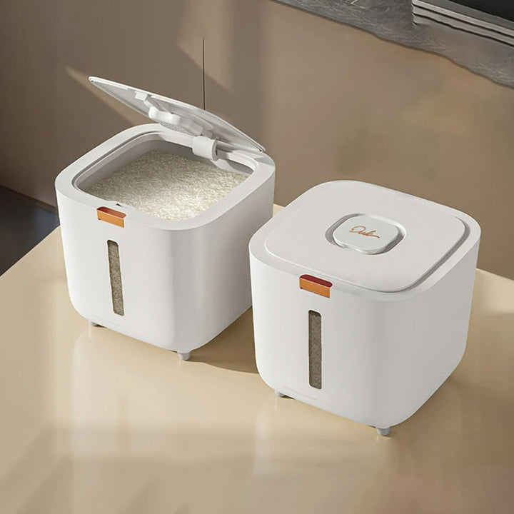 VoorraadKlik – Airtight dispenser box with measuring cup for rice and grains (5 or 10 kg) | Stornfield