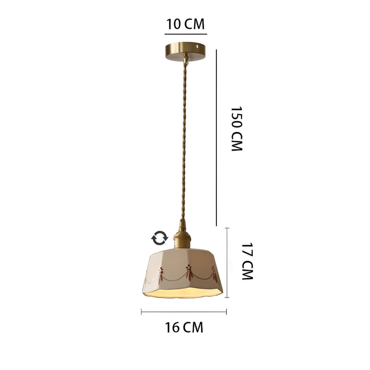 Elegant pendant light with classic Stornfield ceramic pattern