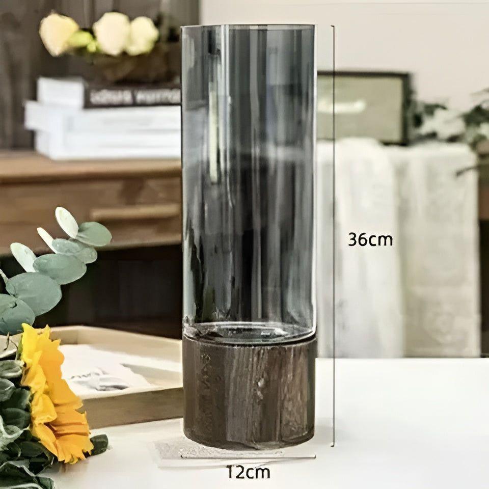 HydroGlass Vase - European Wood-Transparent Glass Vase | Stornfield