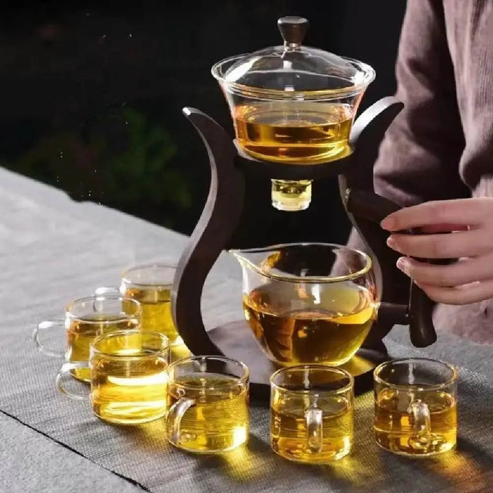 Glass Teaset with Magnetic Flow – Semi-Automatic Pot, Heat Resistant and Elegant | Stornfield