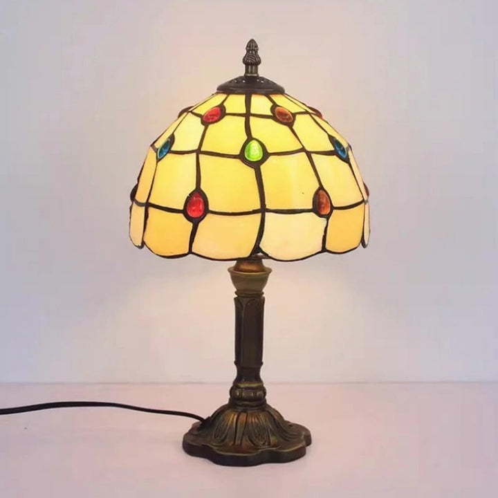 Stornfield | Lampe de table LED Baroque Rétro E27 - Verre Tiffany Vintage
