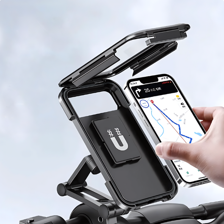 SafeRide Waterproof Phone Holder – 360° Rotatable for Bike and Rainy Weather | Stornfield